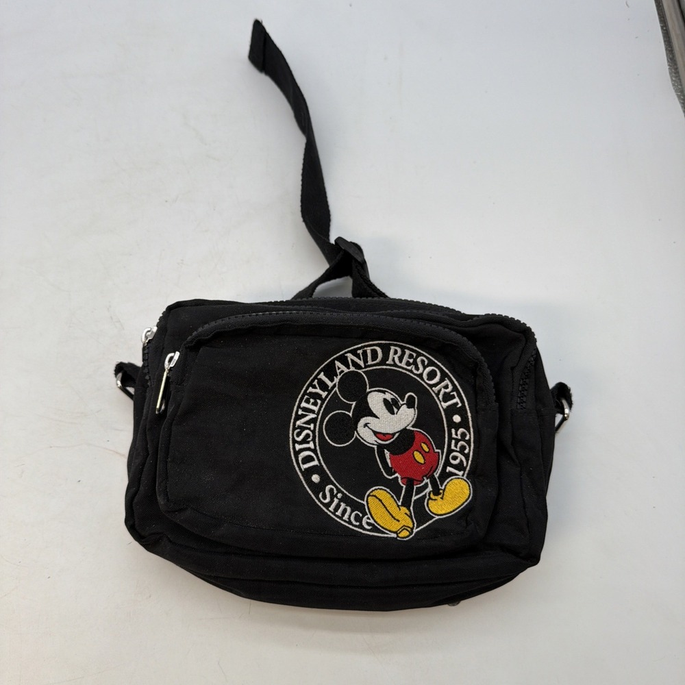 Vintage Disney Disneyland Resort Parks Fanny Pack Bag Mickey Mouse Embroidered